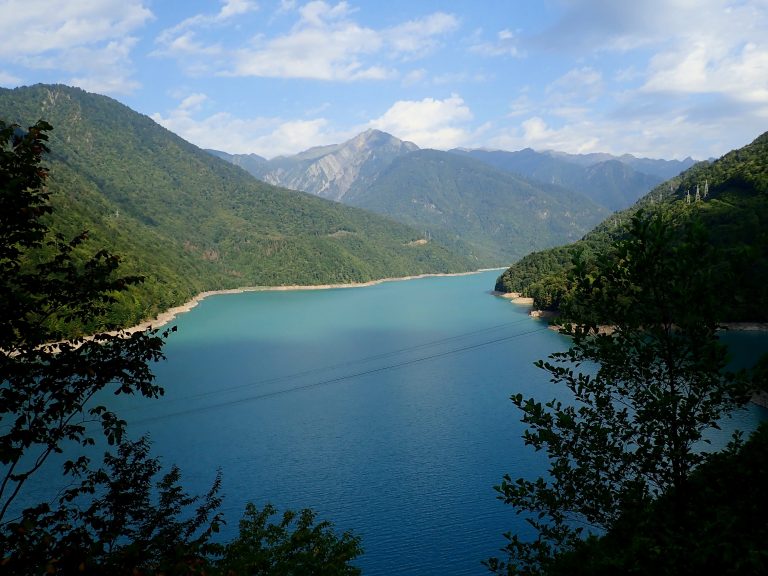 Enguri reservoir - hectares of forest were flooded and thousands of people resettled.