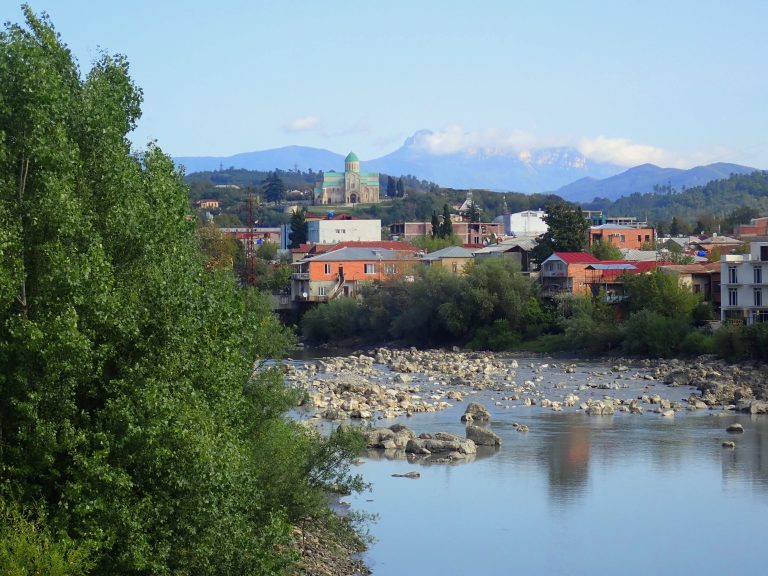 Kutaisi, the centre of Imereti region. Bagrati Cathedral proudly watches over the city and Rioni river.