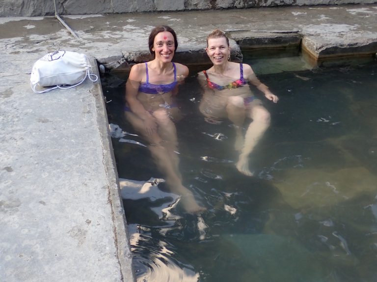 Best relax after first hard day on the circuit - Tatopani hot springs.