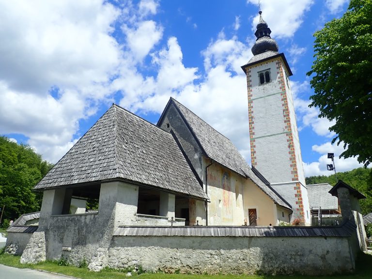 Ribcev Laz church on the shore of Lake Bohinj since at least 1300...