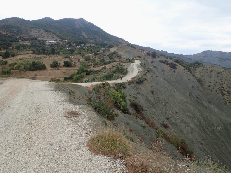 Piskove - Çorovode is a rough gravel track over the mountains.